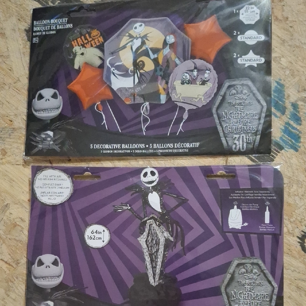 The Nightmare Before Christmas Balloon Set Includes 5 Standard And 1 Large